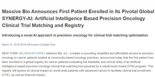 SYNERGY-AI Based Precision Oncology Clinical Trial Matching