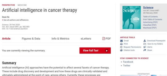 Artificial Intelligence In Cancer Therapy